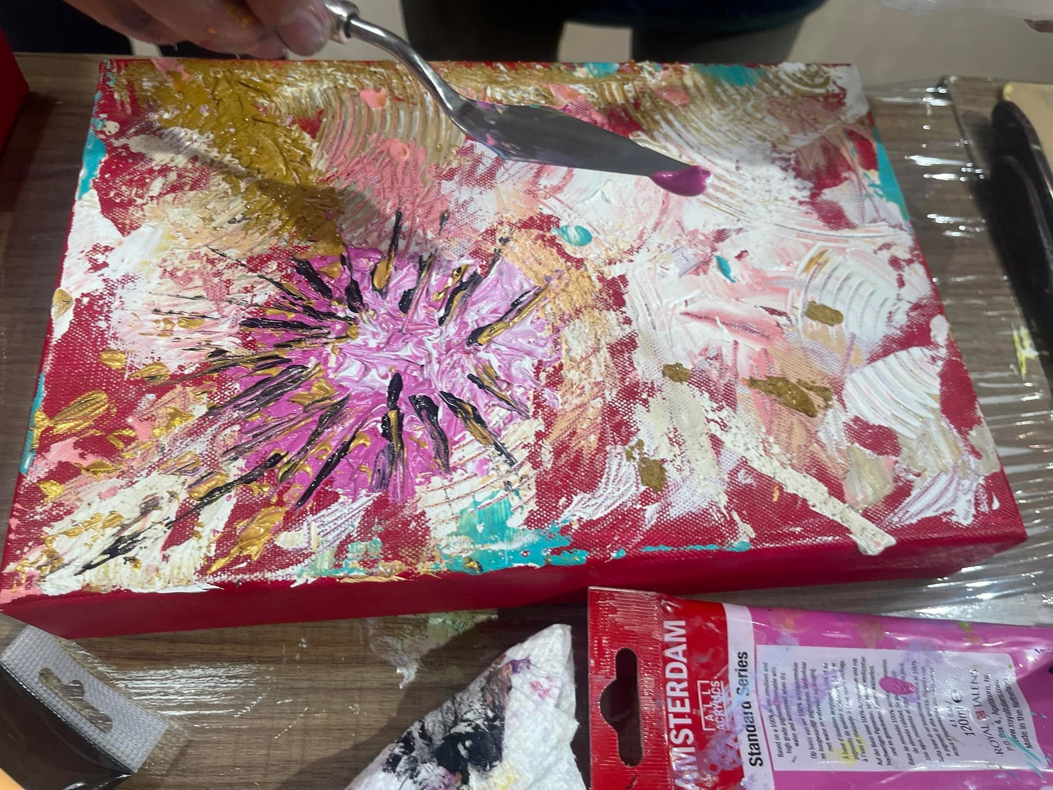 壓克力肌理熱抽象作品